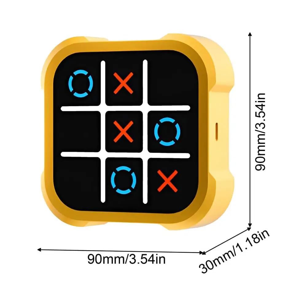 Electronic Tic Tac Toe Game, Handheld Digital Tic Tac Toe Bolt Game with Silent Mode, Portable Learing Toy Gift for Kids & Adults, Blue