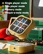 Electronic Tic Tac Toe Game, Handheld Digital Tic Tac Toe Bolt Game with Silent Mode, Portable Learing Toy Gift for Kids & Adults, Blue