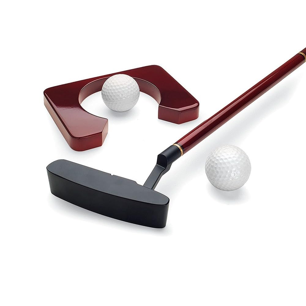 Executive Mini Golf Game – Wooden Desktop Golf Set with Travel Case for Office & Home Brown Main image