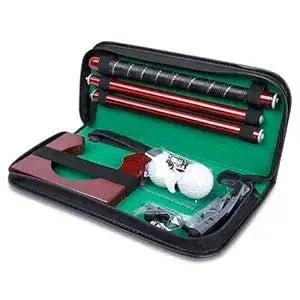 Executive Mini Golf Game – Wooden Desktop Golf Set with Travel Case for Office & Home Brown
