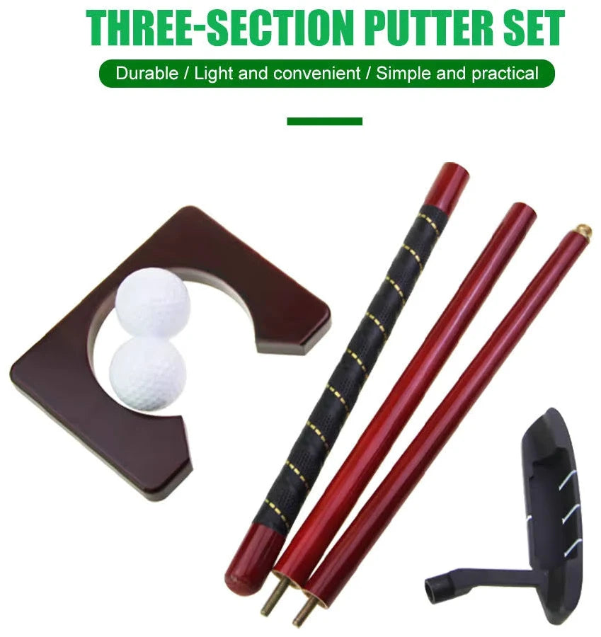 Executive Mini Golf Game – Wooden Desktop Golf Set with Travel Case for Office & Home Brown