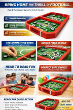 Fast String Puck Game, Football Soccer Theme Table Game with Red Frame and Game Pieces