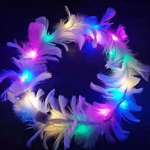 ZYOZ Feather Tiara Light Up LED Headbands Luminous Main image