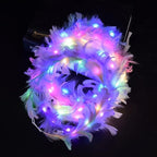ZYOZ Feather Tiara Light Up LED Headbands Luminous