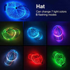 LED Hat Light up Baseball Cap 7 Colors Luminous LED Light Baseball Cap Flash Glow Hat Fiber Optic Cap for Men Women Glow in Dark Party Supplies