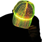 LED Hat Light up Baseball Cap 7 Colors Luminous LED Light Baseball Cap Flash Glow Hat Fiber Optic Cap for Men Women Glow in Dark Party Supplies