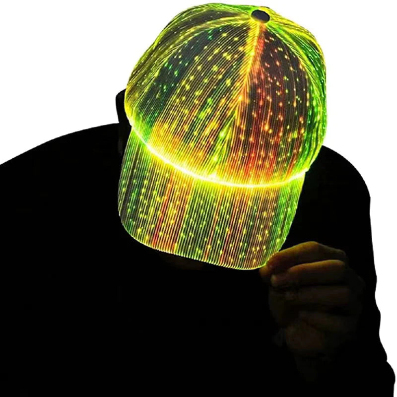 ZYOZ LED Hat Light up Baseball Cap 7 Colors Luminous LED Light Baseball Cap Flash Glow Hat Fiber Optic Cap for Men Women Glow in Dark Party Supplies Main image