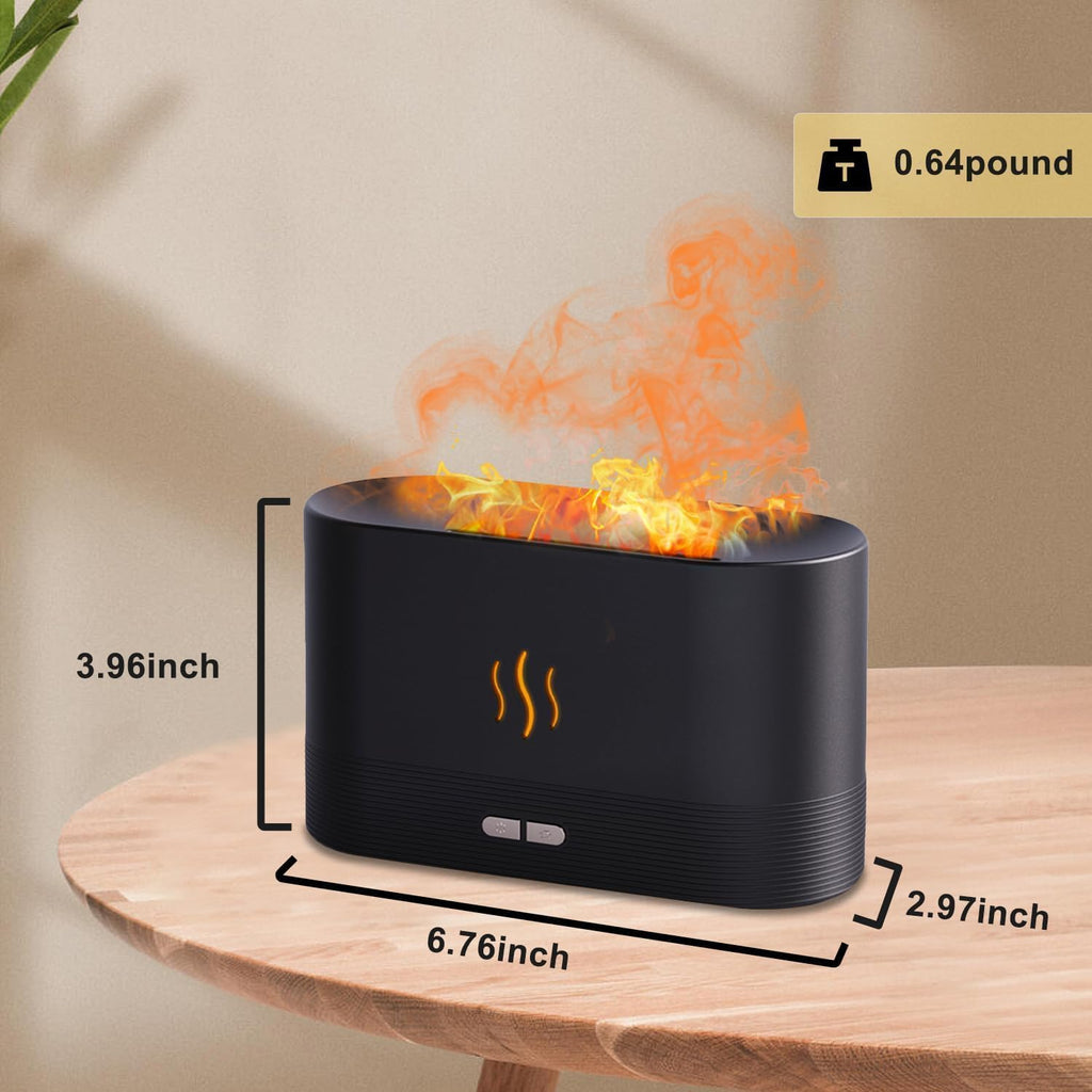 Aromatherapy Flame Light Quiet Mist Humidifiers Aroma Air Diffusers with Auto Shut-Off Protection Mini Flame Light Humidifier Atomization Auto Shut Off Night Light USB Humidifier