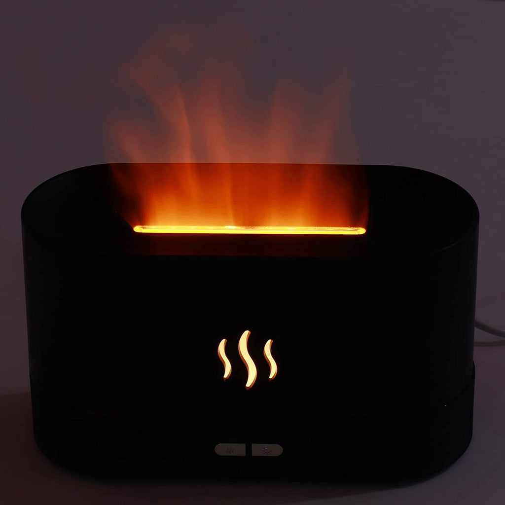 Aromatherapy Flame Light Quiet Mist Humidifiers Aroma Air Diffusers with Auto Shut-Off Protection Mini Flame Light Humidifier Atomization Auto Shut Off Night Light USB Humidifier