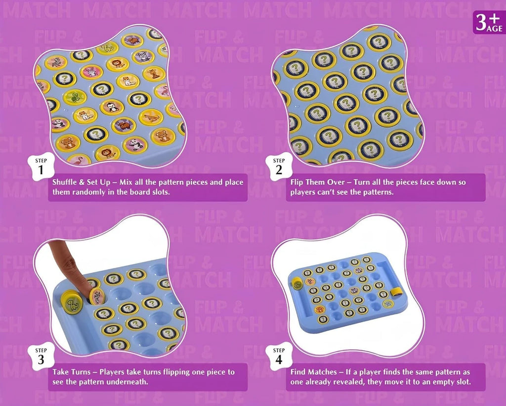 Flip Memory Game Flip Board Matching Game Blue