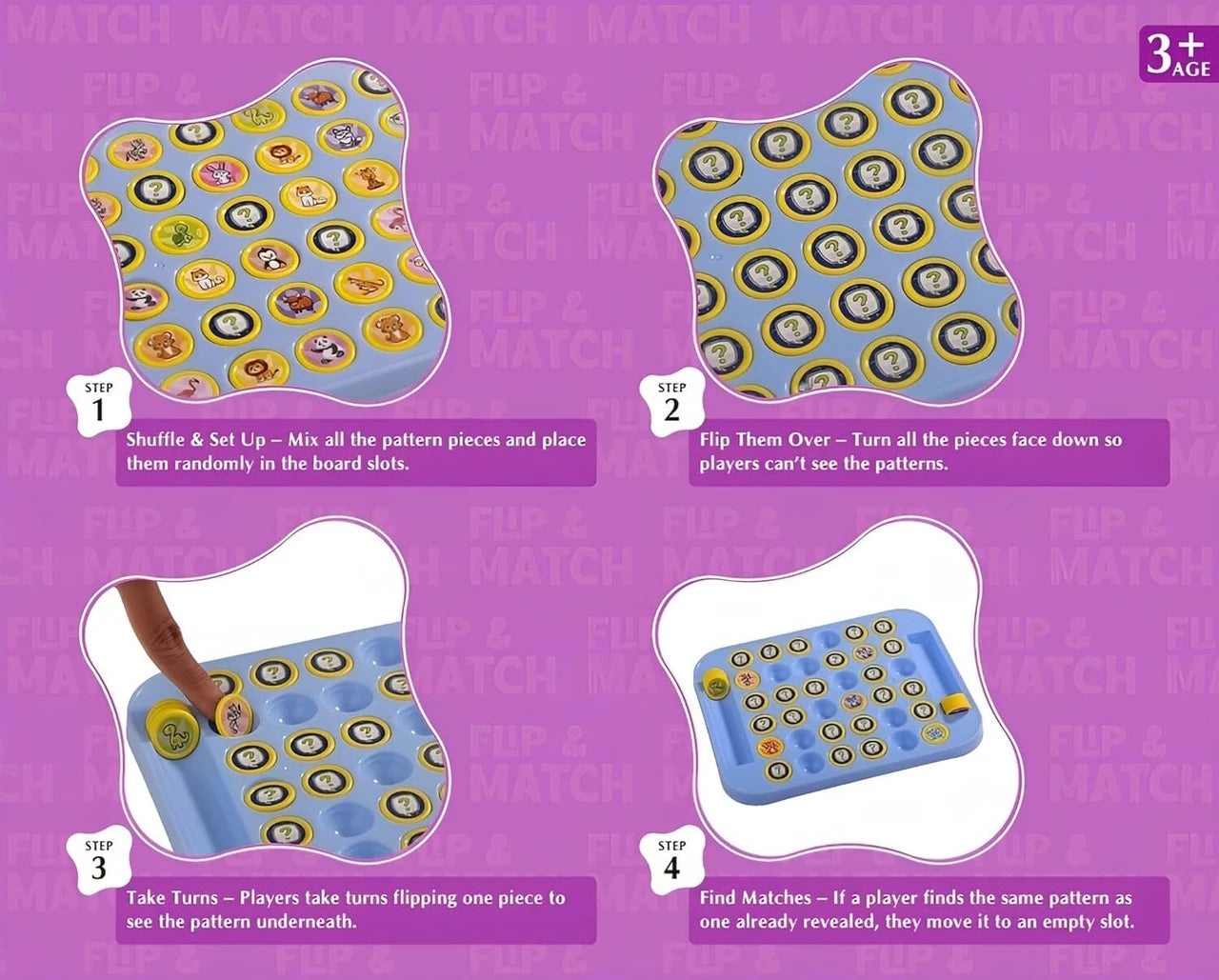 Flip Memory Game Flip Board Matching Game Blue
