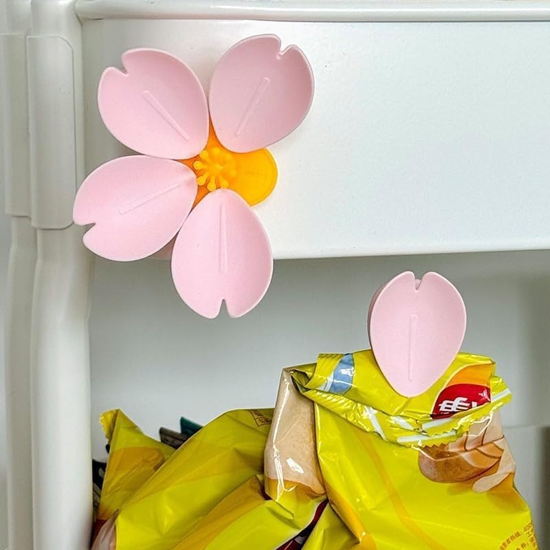 Flower-Shaped Magnetic Food Bag Clip 1 PCS | Reusable Snack & Chip Sealer | Decorative Floral Refrigerator Magnet | Kitchen & Office Storage Gadget for Fresh Food Sealing Secondary image