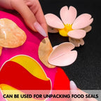 Flower-Shaped Magnetic Food Bag Clip 1 PCS | Reusable Snack & Chip Sealer | Decorative Floral Refrigerator Magnet | Kitchen & Office Storage Gadget for Fresh Food Sealing