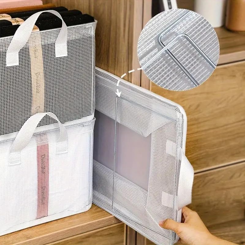 26-Liter Multi-Purpose Waterproof Foldable PVC Storage Box with Steel Frame: Transparent and Durable Clothes Open-Top Organizer for Wardrobe and Bedroom and Home Organization