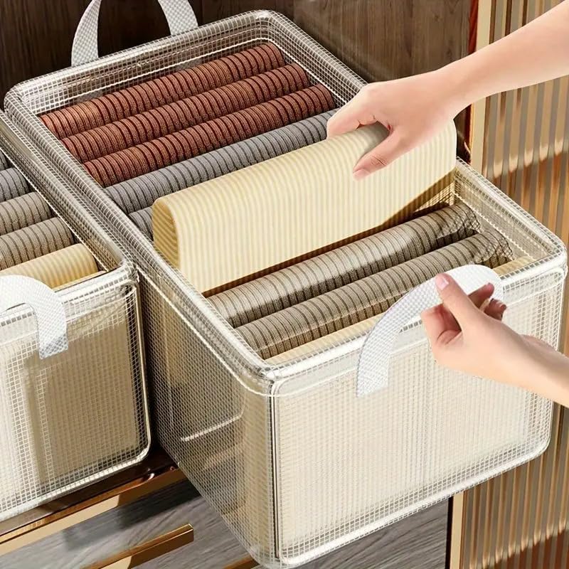 26-Liter Multi-Purpose Waterproof Foldable PVC Storage Box with Steel Frame: Transparent and Durable Clothes Open-Top Organizer for Wardrobe and Bedroom and Home Organization