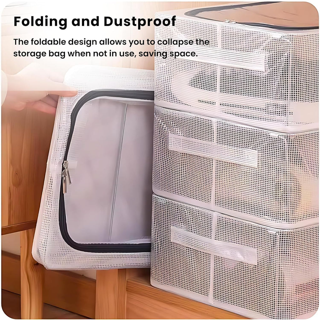Clear Foldable Shoe Bag | Shoe Box Organizer | Transparent Shoe Rack | Dustproof Shoe Cover | Space-Saving Sneaker Box | Foldable & Easy to Clean | Storage Organizer Rack (1, Big)