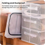 Clear Foldable Shoe Bag | Shoe Box Organizer | Transparent Shoe Rack | Dustproof Shoe Cover | Space-Saving Sneaker Box | Foldable & Easy to Clean | Storage Organizer Rack (1, Big)