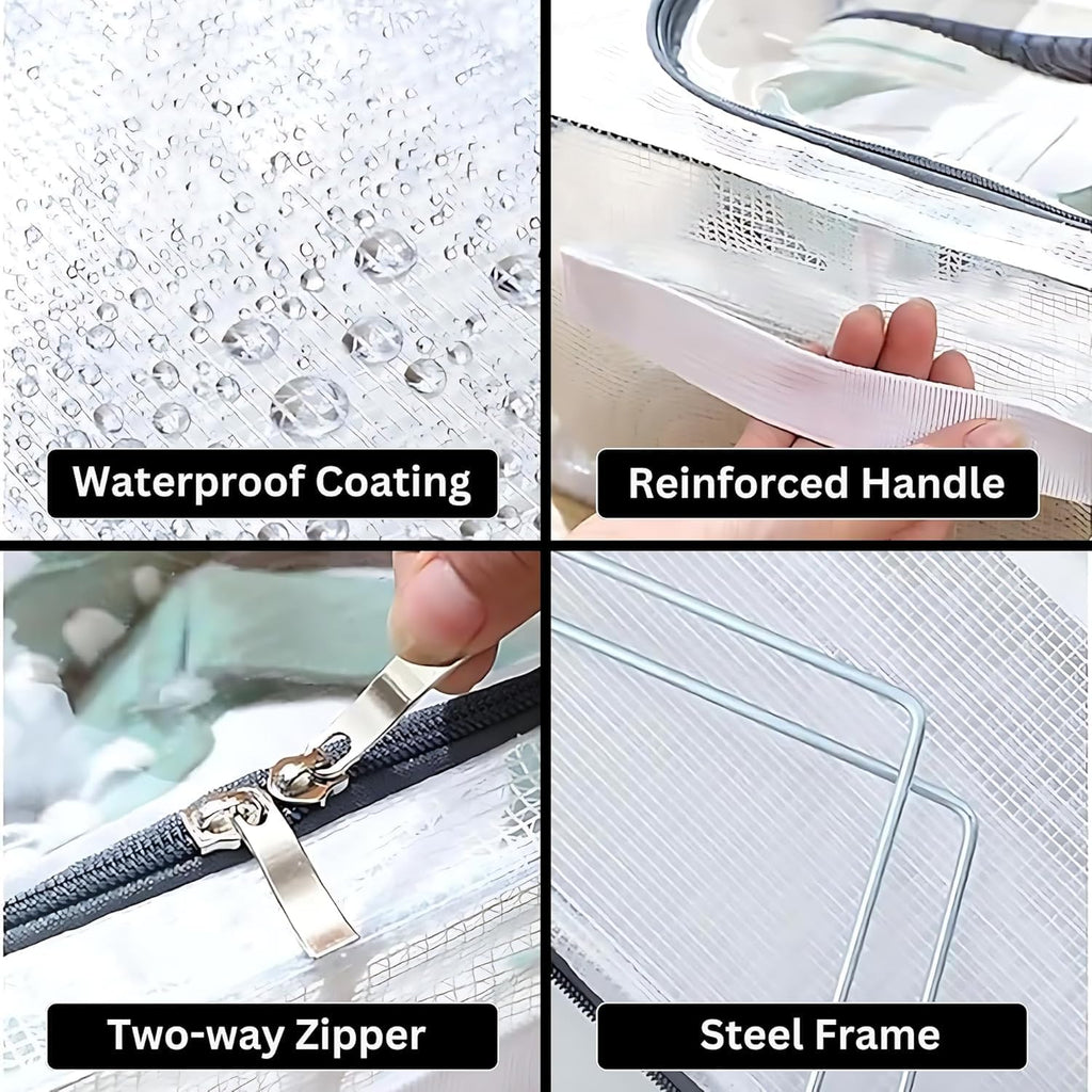 Clear Foldable Shoe Bag | Shoe Box Organizer | Transparent Shoe Rack | Dustproof Shoe Cover | Space-Saving Sneaker Box | Foldable & Easy to Clean | Storage Organizer Rack (1, Big)