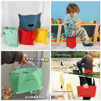 Multifunctional Foldable Stool & Collapsible Shopping & Fruit Basket for Camping, Fishing, Queueing, and Travel