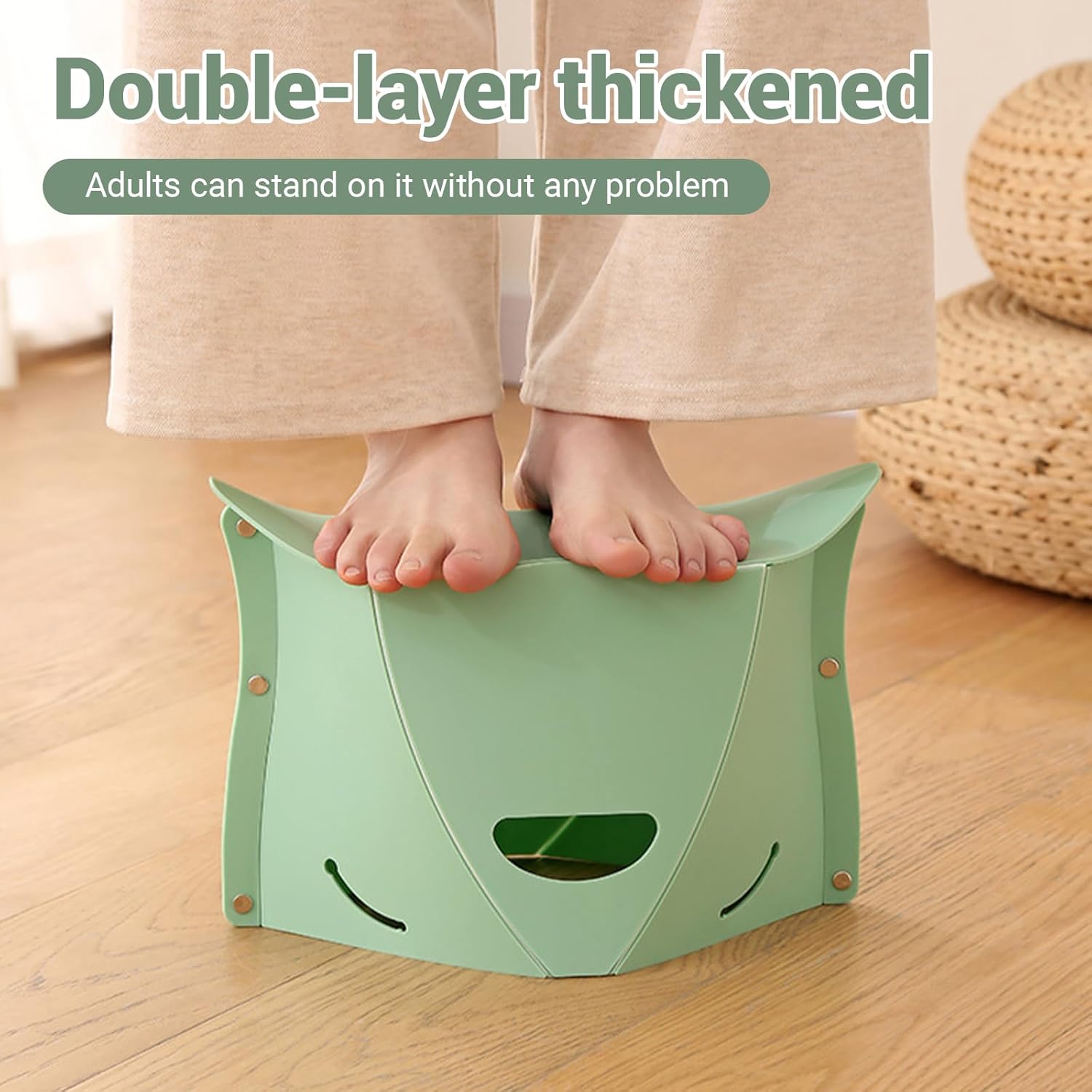 Multifunctional Foldable Stool & Collapsible Shopping & Fruit Basket for Camping, Fishing, Queueing, and Travel