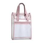 A4 Vertical File Holder Bag with Handle, Transparent Document Organizer Folder, Plastic File Storage with Zipper for Office, School & Exams