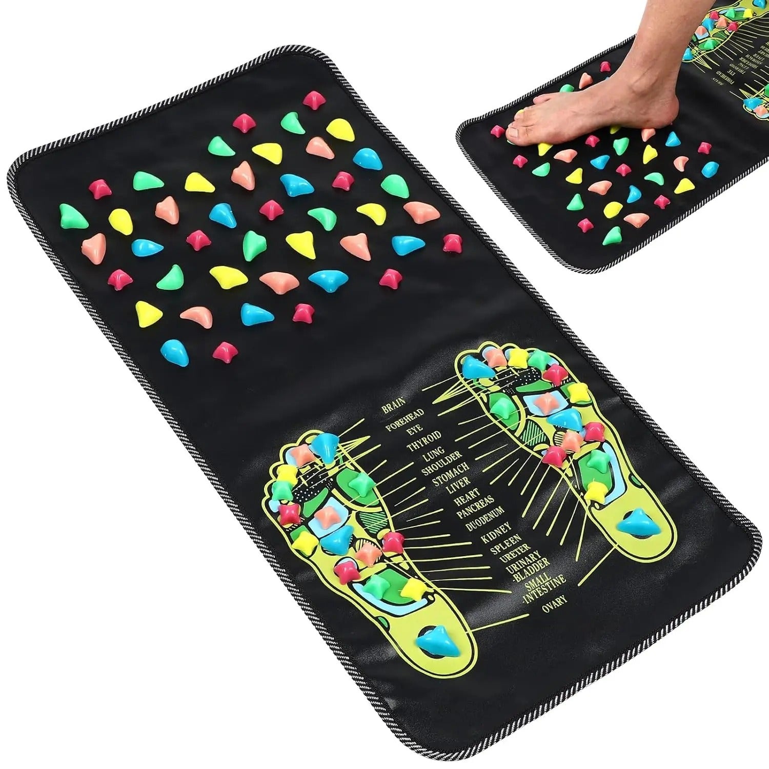 Foot Massage Mat Reflexology Walk Stone Road Foot Massage Acupoint Mat for Acupressure Relaxes Massage Mat for Long Sitting Elderly Students and Office Workers Main image