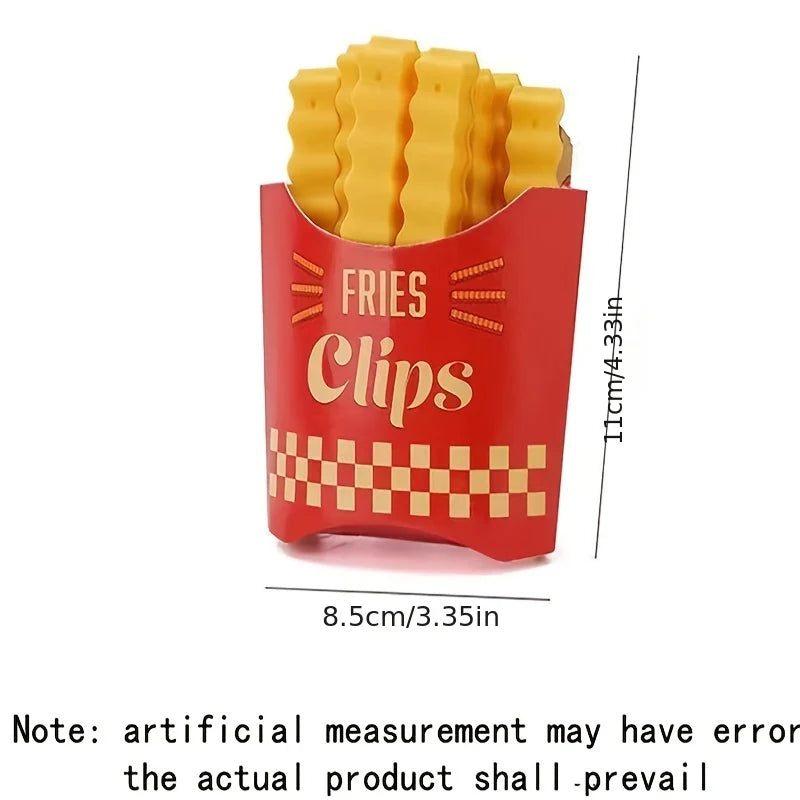 French Fries Shape Sealing Clip, Plastic Clips with Magnetic Hard Paper Box - Home & Kitchen