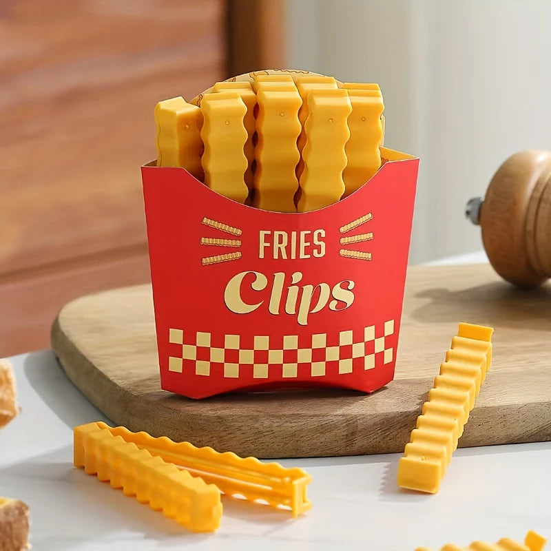 ZYOZ French Fries Shape Sealing Clip, Plastic Clips with Magnetic Hard Paper Box - Home & Kitchen Main image