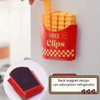 French Fries Shape Sealing Clip, Plastic Clips with Magnetic Hard Paper Box - Home & Kitchen
