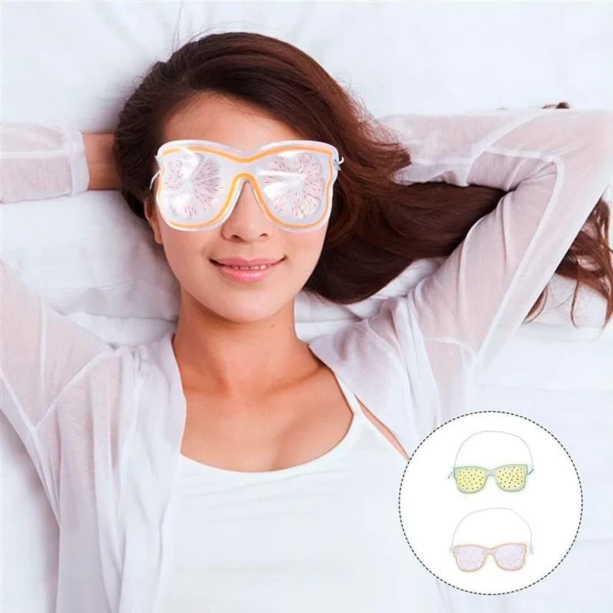 Fruity Gel Eye Mask with Hot & Cold Therapy for Dark Circles, Puffiness & Migraine Relief, Reusable Cooling & Heating Eye Compress with Adjustable Strap, Cute Fruit Design (1 Pc) Secondary image