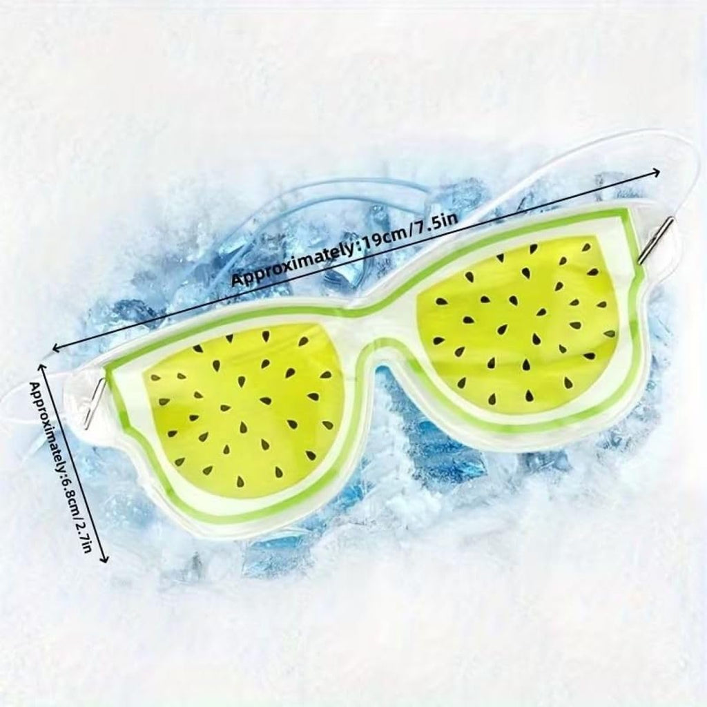 Fruity Gel Eye Mask with Hot & Cold Therapy for Dark Circles, Puffiness & Migraine Relief, Reusable Cooling & Heating Eye Compress with Adjustable Strap, Cute Fruit Design (1 Pc)