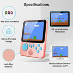 G7 Retro Game Console Handheld Gaming Console for Kids & Adults|| 666-In-1 Built-in Classic Video Games| Portable Gaming Console| Rechargeable Game Console for Boys 7-14 Years| Retro Game Box