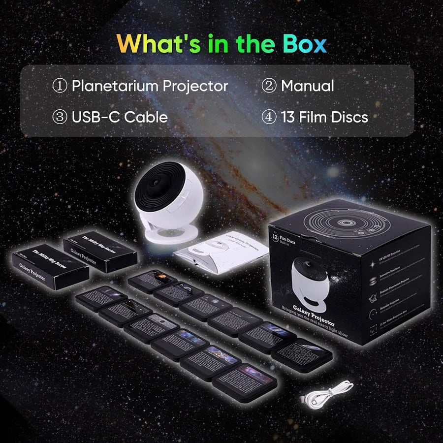 ZYOZ Galaxy Projector Pro for Bedroom, 13 in 1 Planetarium Star Projector with Solar System & Constellation, Night Light for Ceiling - 360° Rotating with Timer, Kids Adults Room Decor