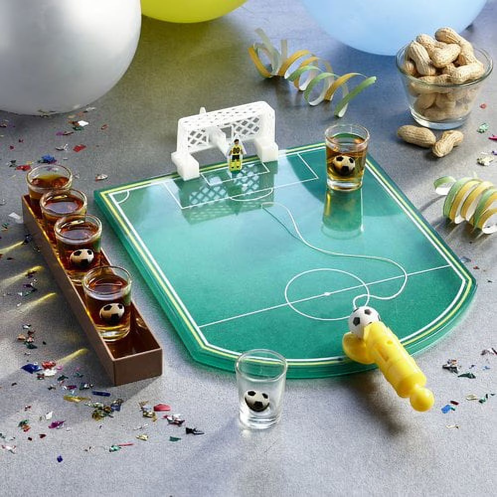 Soccer Drinking Board Game 11.81 X 9.45″, 6 Shot Glasses & Ball Main image