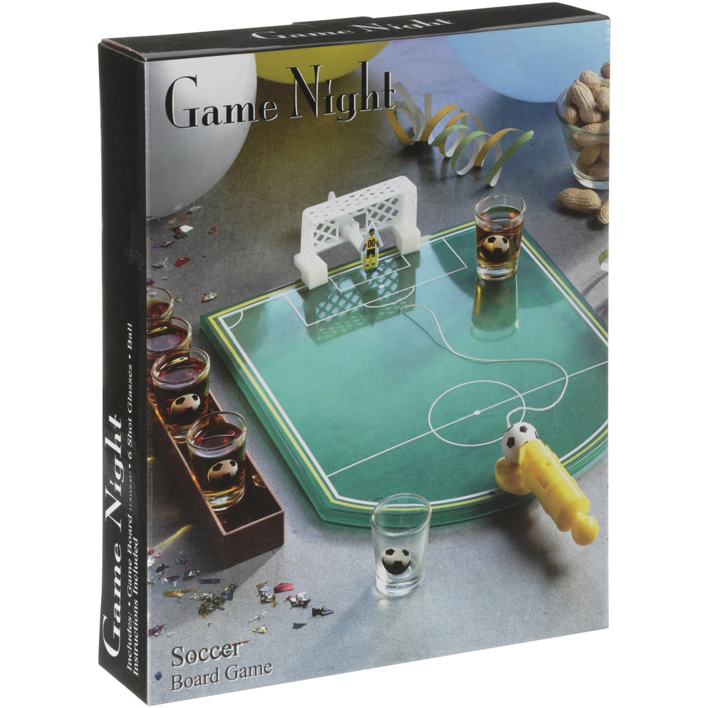 Soccer Drinking Board Game 11.81 X 9.45″, 6 Shot Glasses & Ball