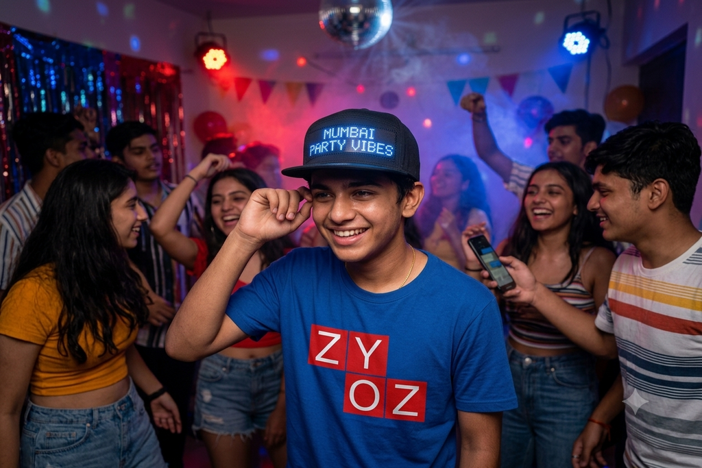 Zyoz Programmable LED Hat with App Control | Light-Up Bluetooth Message Cap for Parties & Raves