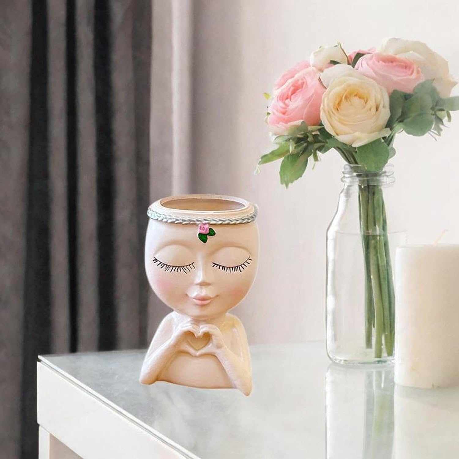 MAKE-UP BRUSH Holder Home Decoration Gift Desktop Organizer for Table Living Room Beige | Home & Garden | Household Supplies & Cleaning | Home Organization | Storage Boxes