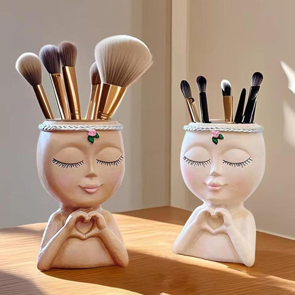 MAKE-UP BRUSH Holder Home Decoration Gift Desktop Organizer for Table Living Room Beige | Home & Garden | Household Supplies & Cleaning | Home Organization | Storage Boxes