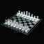Glass Chess Set with Glass Board | Frosted & Clear Chess Pieces | Mind Game for Adults | Strategy/Outdoor Game (Set of 1)(25x25cm)