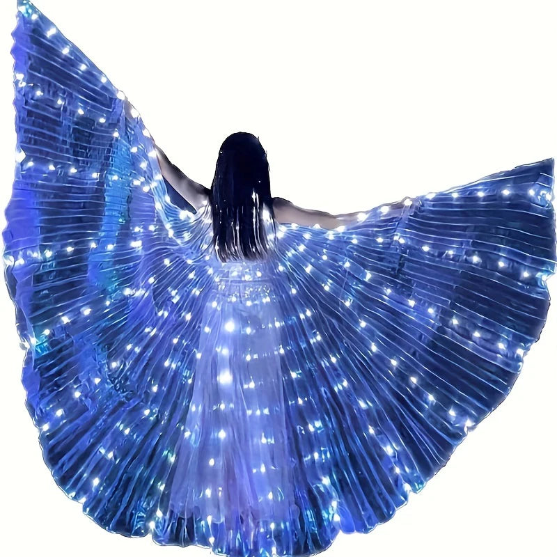 Belly Dance LED Angel Wings,Bar Belly Dance Light Up Stage Wear 360 Degrees Performance Props LED Wing for Women