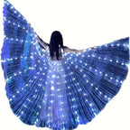 Belly Dance LED Angel Wings,Bar Belly Dance Light Up Stage Wear 360 Degrees Performance Props LED Wing for Women