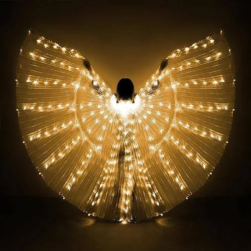 Belly Dance LED Angel Wings,Bar Belly Dance Light Up Stage Wear 360 Degrees Performance Props LED Wing for Women