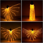 Belly Dance LED Angel Wings,Bar Belly Dance Light Up Stage Wear 360 Degrees Performance Props LED Wing for Women