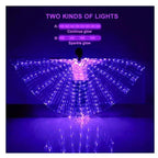 Belly Dance LED Angel Wings,Bar Belly Dance Light Up Stage Wear 360 Degrees Performance Props LED Wing for Women