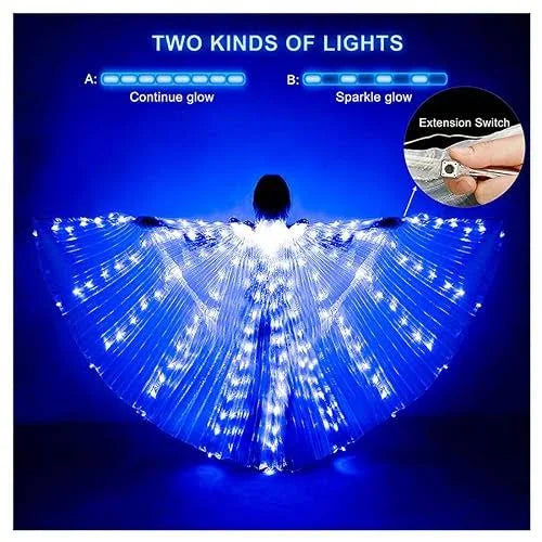 Belly Dance LED Angel Wings,Bar Belly Dance Light Up Stage Wear 360 Degrees Performance Props LED Wing for Women