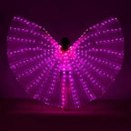 Belly Dance LED Angel Wings,Bar Belly Dance Light Up Stage Wear 360 Degrees Performance Props LED Wing for Women
