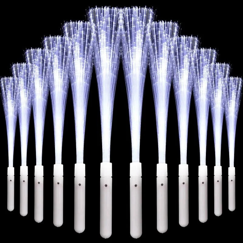 ZYOZ Flashing Fiber Optic Wand Light Up Stick LED White Long Glow Sticks with 3 Light Modes Glow Party Supplies for Wedding Birthday Bridal Shower Concerts Clubs (Pack of 4) Secondary image