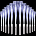 (Pack of 4)Flashing Fiber Optic Wand Light Up Stick LED White Long Glow Sticks with 3 Light Modes Glow Party Supplies for Wedding Birthday Bridal Shower Concerts Clubs