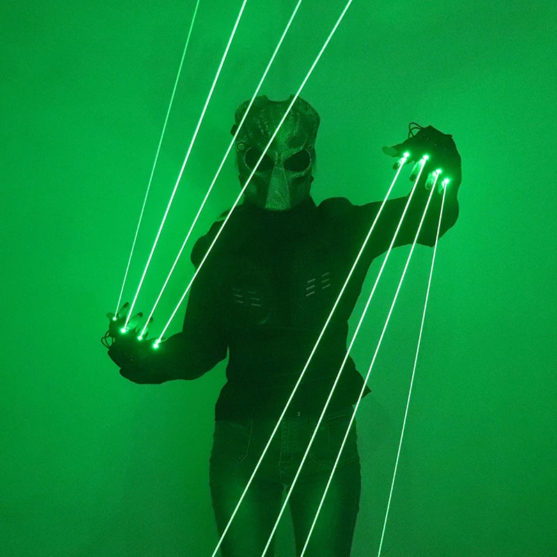 Green Laser Gloves for Rave & Dance Shows Multi-Beam Green Laser Gloves | Zyoz