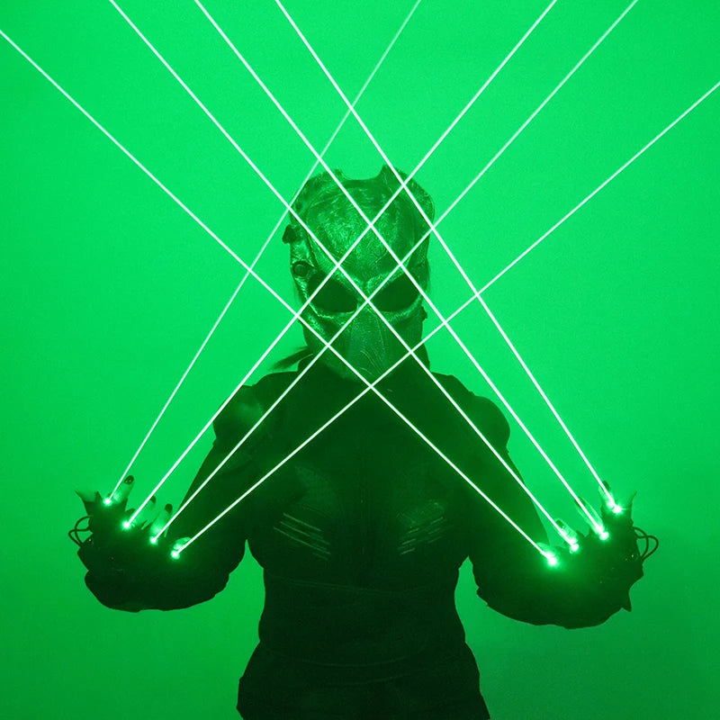 Green Laser Gloves for Rave & Dance Shows Multi-Beam Green Laser Gloves | Zyoz